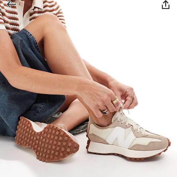 New Balance Shoes - New Balance Beige and White Women's Sneakers